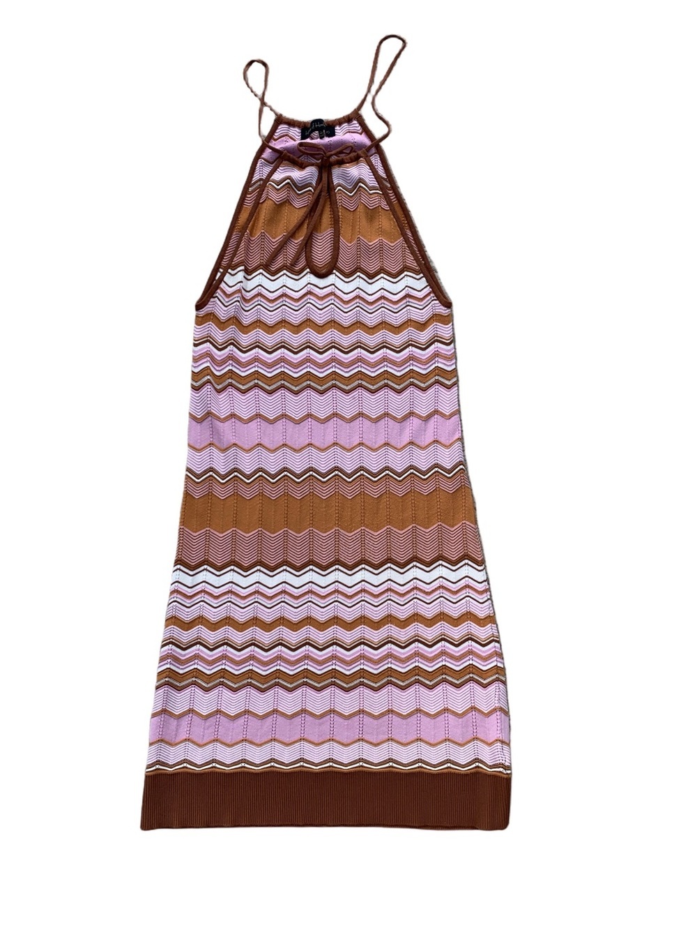 House of Harlow 1960 Size Large Jules High Neck Chevron Mini Dress in Multi